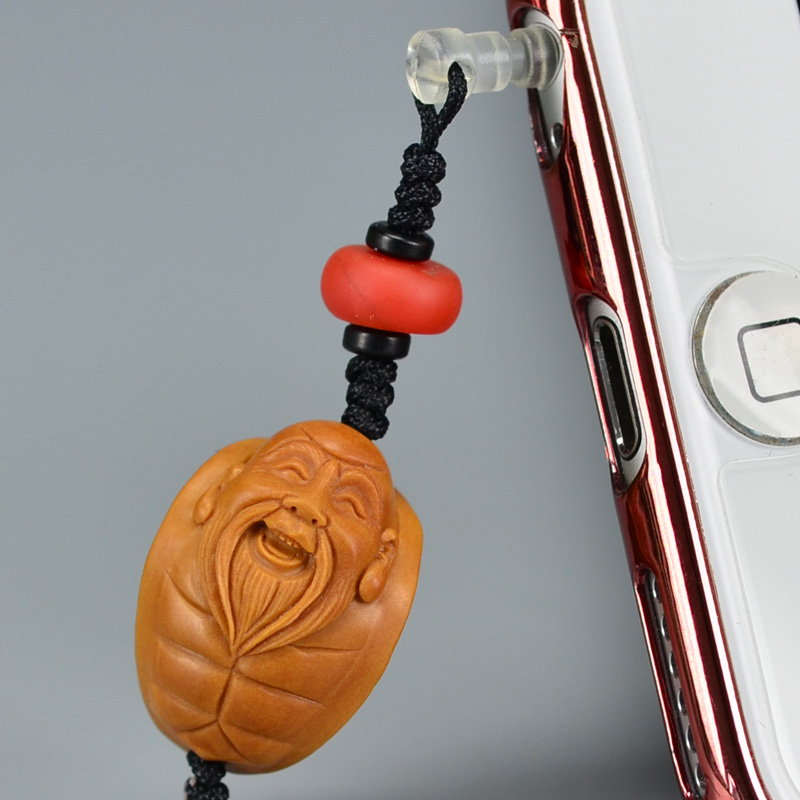 鸿木斋 橄榄核雕 橄榄核雕刻寿星 手机挂坠 孤品G161 (3).JPG
