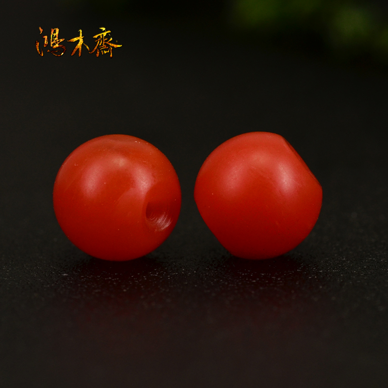 鸿木斋 然南红散珠 山南红柿子红 红腰珠孤品N3599 (3).JPG